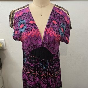 Angie Women's Mini Dress - Purple and Pink